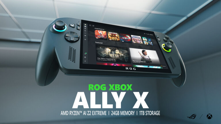 ROG Xbox Ally X front view showing 7-inch 120Hz display and Xbox button layout